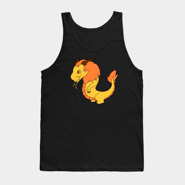 Yellow Chinese Dragon Tank Top by Adastumae